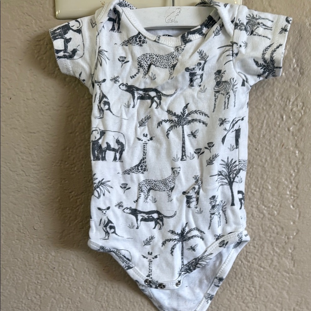 Gray Safari Print Bodysuit One Piece